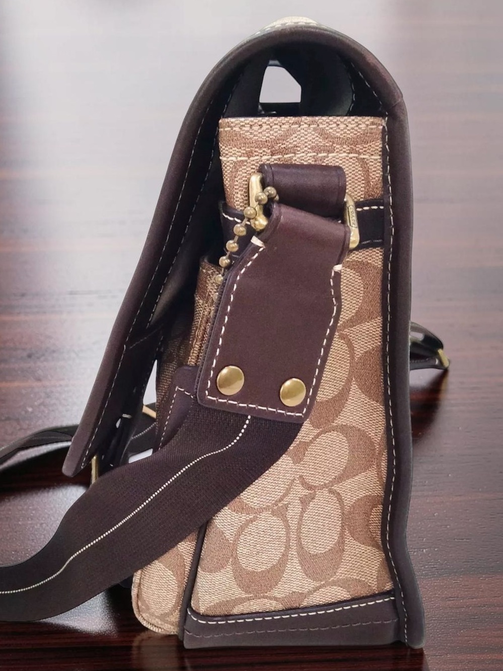 COACH 2010 Heritage Stripe Signature Large Crossbody/Shoulder Bag 😍🔥 - Picture 8 of 14